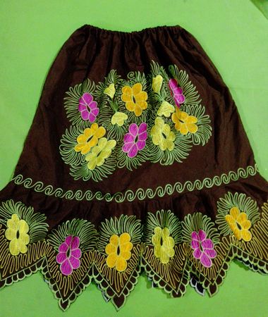 Brown Embroidered Skirt