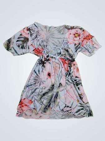 Unbranded Floral Print Chiffon Cover-Up Dress