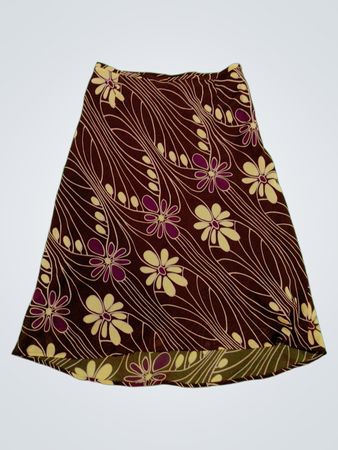 Brown Floral Skirt