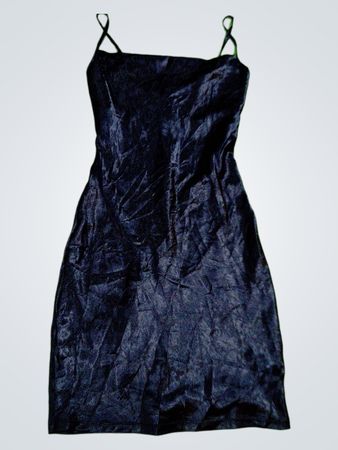 BOOQ Black Satin Spaghetti Strap Mini Dress