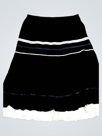 Black Skirt with White Ruffle