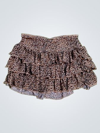 Leopard Print Ruffled Skirt
