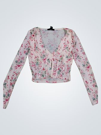 Forever 21 Floral Long-Sleeve Cardigan