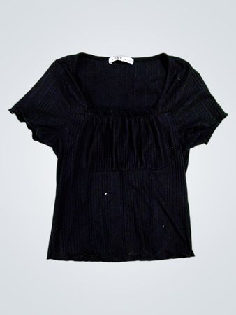 Black Short-Sleeve Top