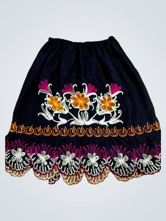 Embroidered Black Skirt