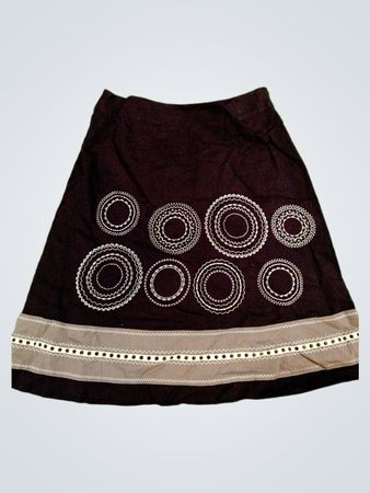 Talbots Black Embroidered Skirt