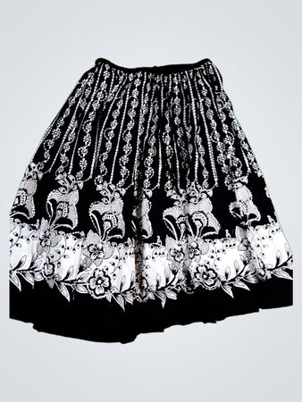 Black and White Floral Skirt