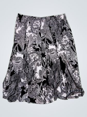 Black and White Paisley Skirt