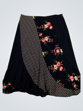 Black Floral Skirt