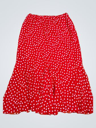 Chadwick's Collection Women's Red Polka Dot Skirt