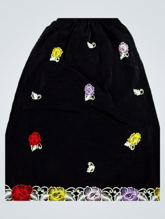 Black Floral Skirt