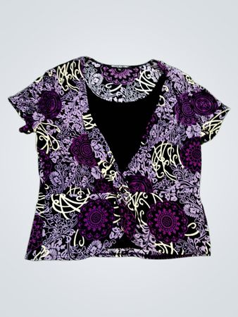 Briggs New York Purple Floral Printed Blouse