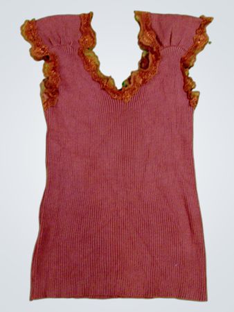 Ruffle Trim Ribbed Cami Top