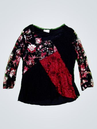 NICOLA Floral Patchwork Long Sleeve Top