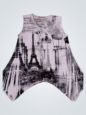 SJ Eiffel Tower Print Sleeveless Top