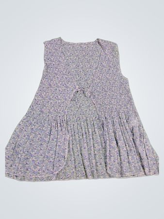 Blue Floral Smocked Dress
