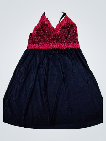 Black and Red Crochet Top Dress