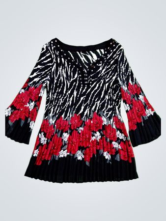 Blouse with Zebra and Floral Pattern