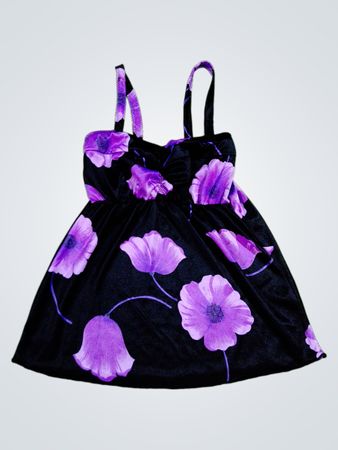 Unbranded Purple Floral Satin Mini Dress