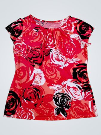 WORTHINGTON Floral Short Sleeve Top