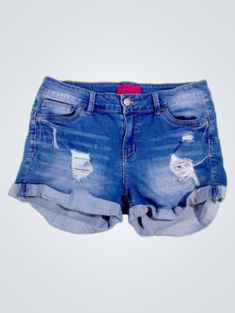 Wax Jean Distressed Denim Shorts