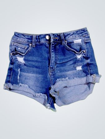 Wax Jean Distressed Denim Shorts