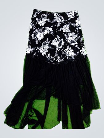 Black Floral Skirt