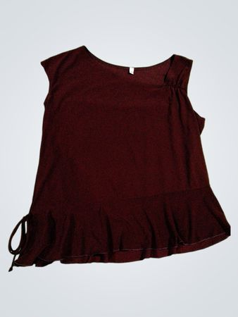 Women's Maroon Sleeveless Top