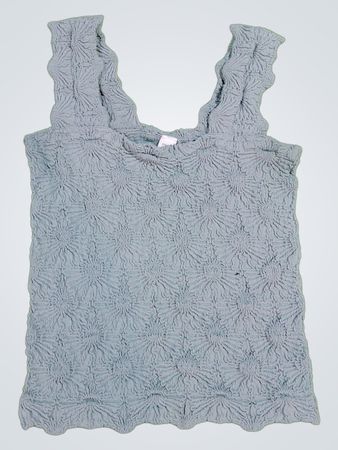 Blue Textured Tank Top