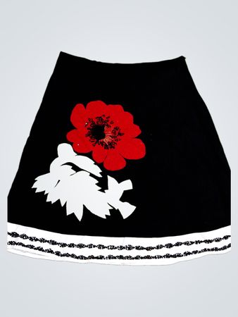 Black Skirt with White Trim