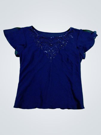 Blue Embellished Blouse