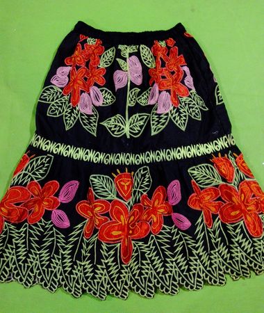 Embroidered Floral Skirt
