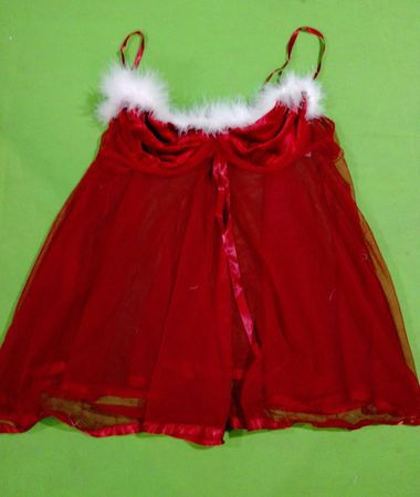 Red Santa Chemise with White Fur Trim