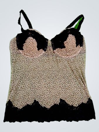 Lace and Leopard Print Camisole