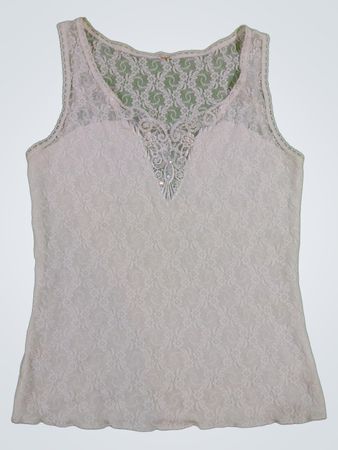 Lace Trim White Tank Top