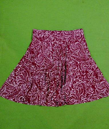 Loft Red Paisley Mini Skirt