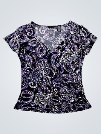 Attention Purple Paisley Top