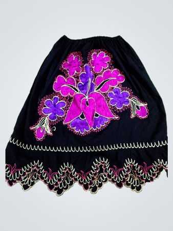 Embroidered Black Skirt