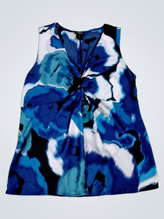 Ann Taylor Blue and White Tie-Dye Dress