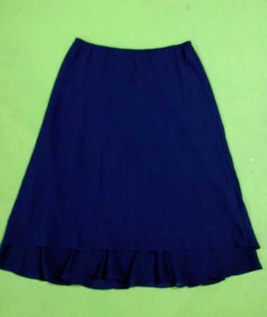 Navy Blue Skirt with Ruffle Hem