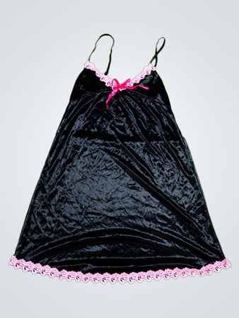 Black Nightgown with Pink Lace