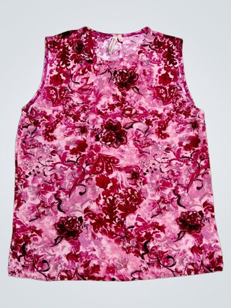 Pink Floral Sleeveless Top