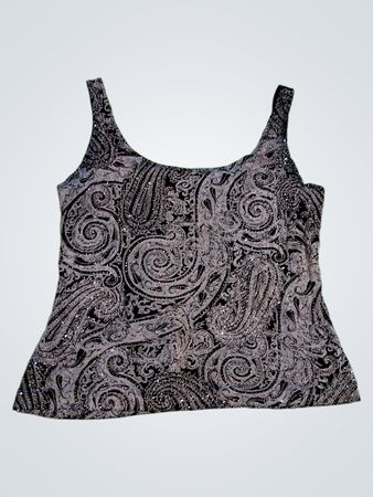 Black and Gray Paisley Tank Top