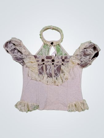 Women's White Lace Trimmed Top