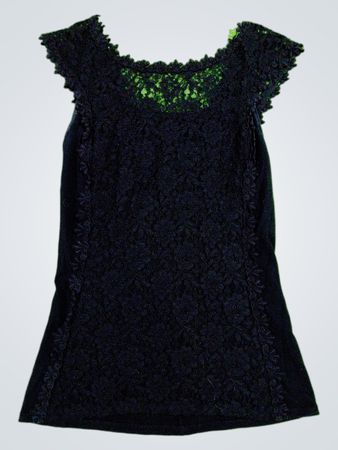 Black Lace Trim Tank Top