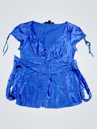 Blue Wrap Top