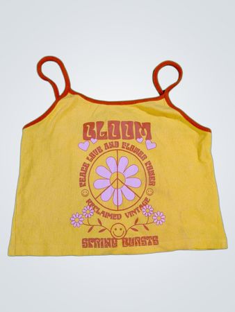 Yellow Tank Top with Graphic Print