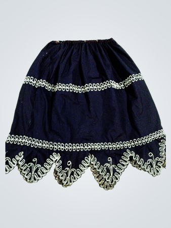 Blue Skirt with Green Embroidery