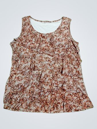 Brown Floral Tank Top