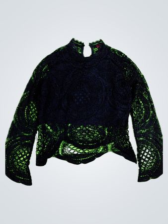 It's Pink Black Lace Top